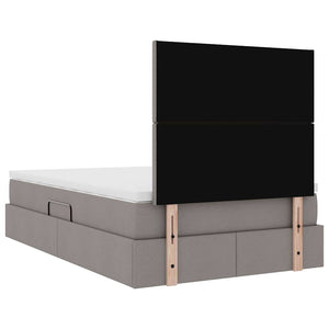 vidaXL Storage Bed with Mattress Taupe 120 x 190 cm Fabric