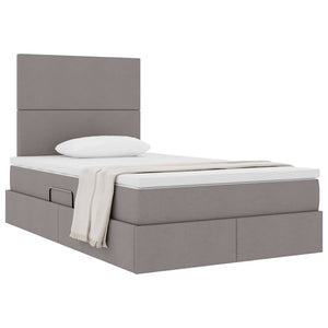 vidaXL Storage Bed with Mattress Taupe 120 x 190 cm Fabric