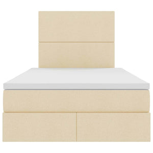 vidaXL Storage Bed with Mattress Cream 120 x 190 cm Fabric