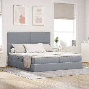 vidaXL Storage Bed with Headboard Light Grey 180 x 200 cm Faux Leather