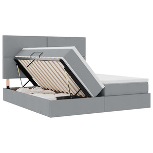 vidaXL Storage Bed with Headboard Light Grey 180 x 200 cm Faux Leather