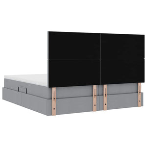 vidaXL Storage Bed with Headboard Light Grey 180 x 200 cm Faux Leather