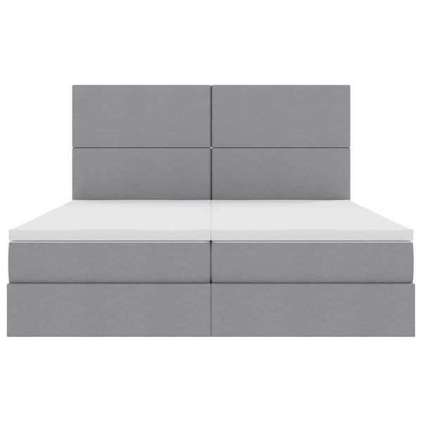 vidaXL Storage Bed with Headboard Light Grey 180 x 200 cm Faux Leather