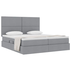 vidaXL Storage Bed with Headboard Light Grey 180 x 200 cm Faux Leather