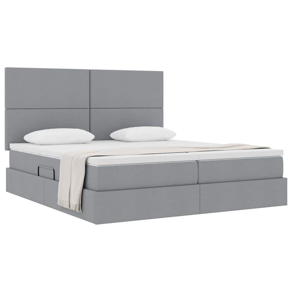 vidaXL Storage Bed with Headboard Light Grey 180 x 200 cm Faux Leather