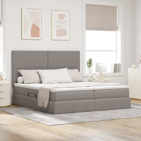 vidaXL Storage Bed with Headboard Taupe 180 x 200 cm Faux Leather