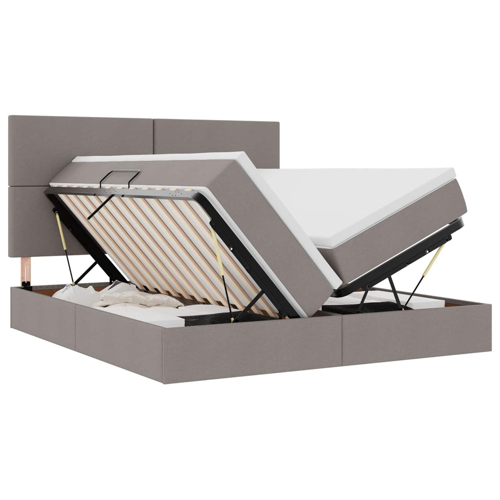 vidaXL Storage Bed with Headboard Taupe 180 x 200 cm Faux Leather