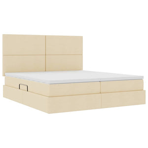 vidaXL Storage Bed with Headboard Cream 180 x 200 cm Faux Leather