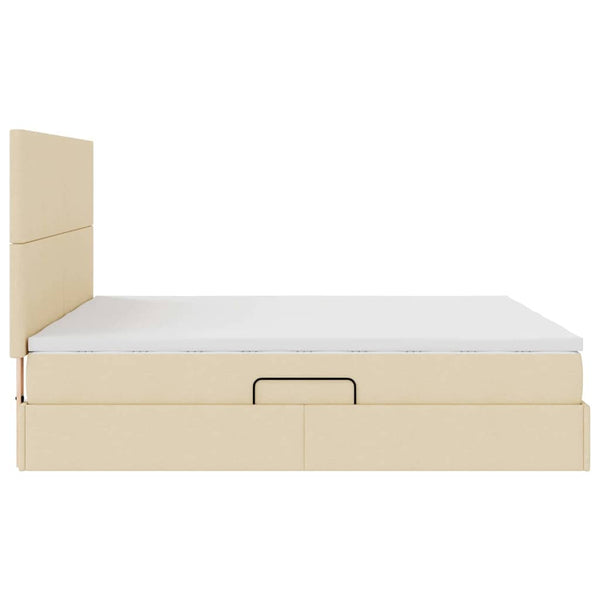 vidaXL Storage Bed with Headboard Cream 180 x 200 cm Faux Leather