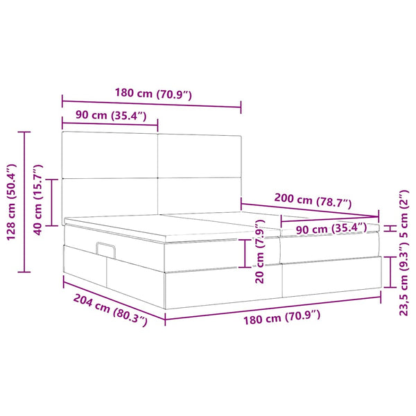 vidaXL Storage Bed with Headboard Cream 180 x 200 cm Faux Leather