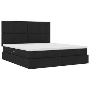vidaXL Storage Bed with Headboard Black 200 x 200 cm Faux Leather