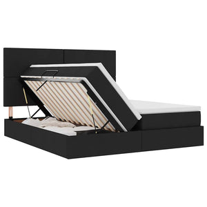 vidaXL Storage Bed with Headboard Black 200 x 200 cm Faux Leather