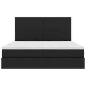 vidaXL Storage Bed with Headboard Black 200 x 200 cm Faux Leather