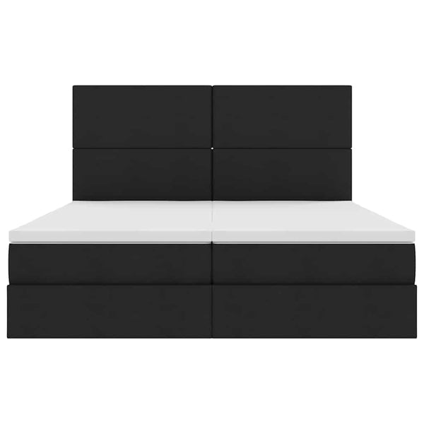 vidaXL Storage Bed with Headboard Black 200 x 200 cm Faux Leather