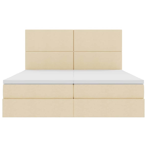 vidaXL Storage Bed with Headboard Cream 200 x 200 cm Faux Leather
