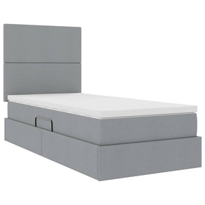 vidaXL Storage Bed with LED Light Grey 90 x 190 cm Polyester