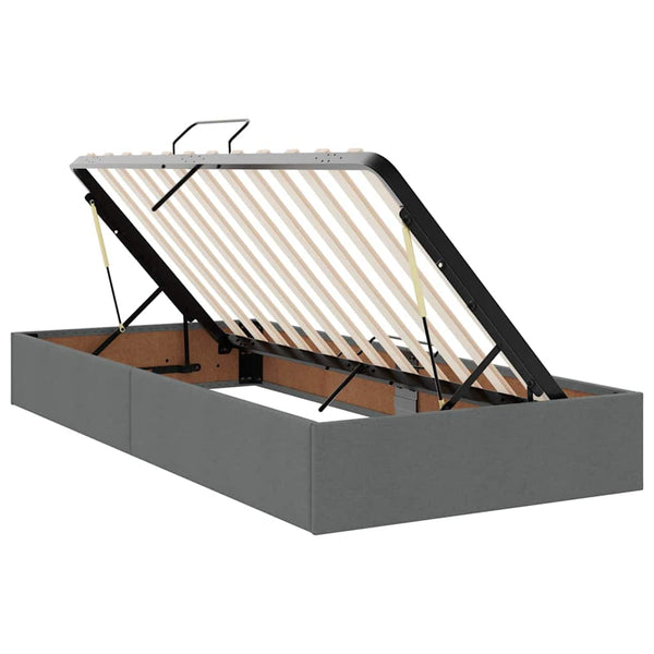 vidaXL Storage Bed with LED Dark Grey 90 x 190 cm Polyester