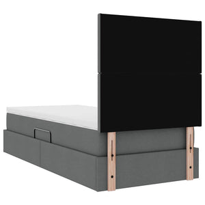 vidaXL Storage Bed with LED Dark Grey 90 x 190 cm Polyester