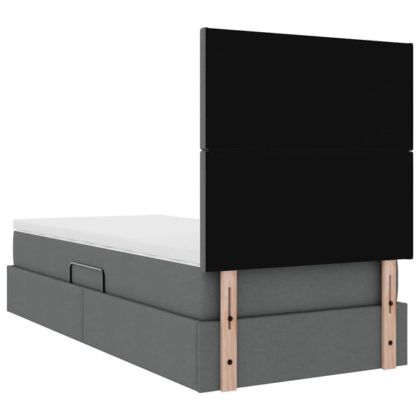 vidaXL Storage Bed with LED Dark Grey 90 x 190 cm Polyester