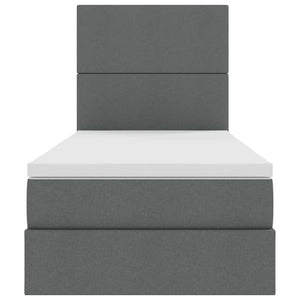 vidaXL Storage Bed with LED Dark Grey 90 x 190 cm Polyester
