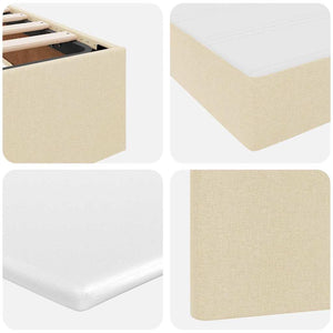 vidaXL Bed with Storage and LED with LED Cream 90 x 190 cm Polyester