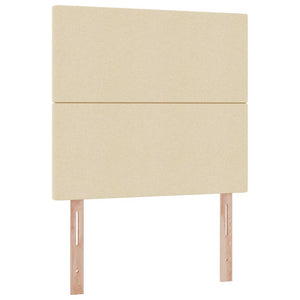 vidaXL Bed with Storage and LED with LED Cream 90 x 190 cm Polyester