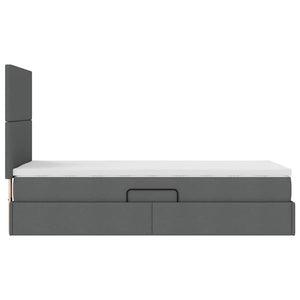 vidaXL Bed with Storage and LED Dark Grey 90 x 200 cm Polyester