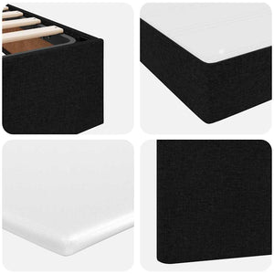 vidaXL Storage Bed with LED Black 90 x 200 cm Polyester