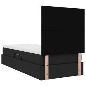 vidaXL Storage Bed with LED Black 90 x 200 cm Polyester