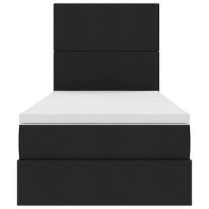 vidaXL Storage Bed with LED Black 90 x 200 cm Polyester