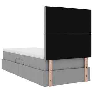 vidaXL Storage Bed with LED Light Grey 100 x 200 cm Polyester