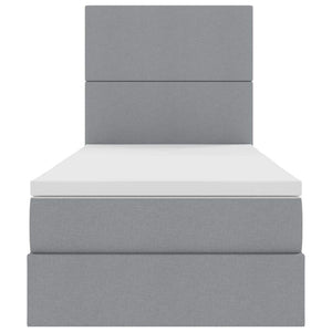 vidaXL Storage Bed with LED Light Grey 100 x 200 cm Polyester