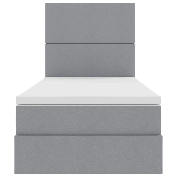 vidaXL Storage Bed with LED Light Grey 100 x 200 cm Polyester