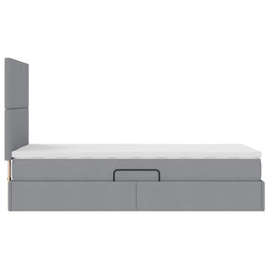 vidaXL Storage Bed with LED Light Grey 100 x 200 cm Polyester