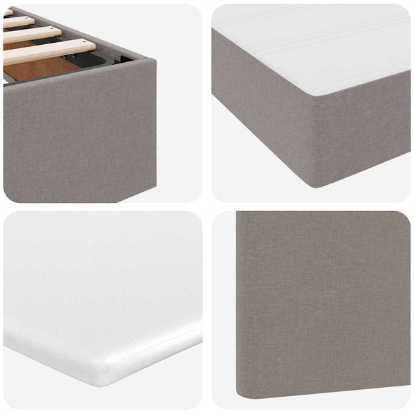 vidaXL Storage Bed with LED Taupe 100 x 200 cm Polyester
