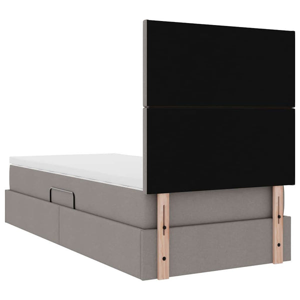 vidaXL Storage Bed with LED Taupe 100 x 200 cm Polyester