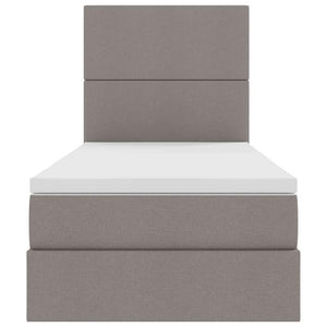 vidaXL Storage Bed with LED Taupe 100 x 200 cm Polyester