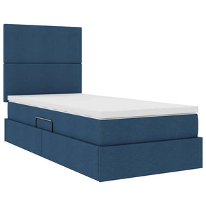 vidaXL LED Storage Bed with LED Blue 100 x 200 cm Polyester