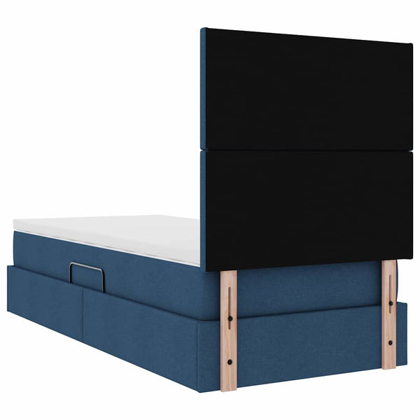 vidaXL LED Storage Bed with LED Blue 100 x 200 cm Polyester