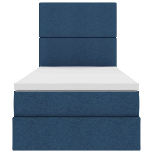 vidaXL LED Storage Bed with LED Blue 100 x 200 cm Polyester