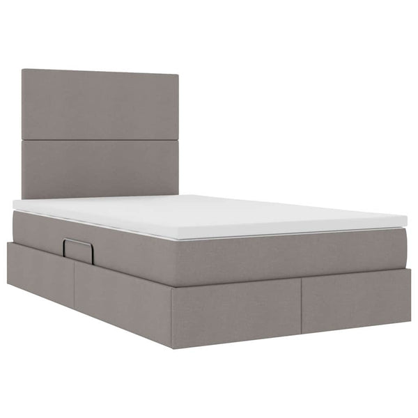 vidaXL Storage Bed with LED Taupe 120 x 190 cm Polyester
