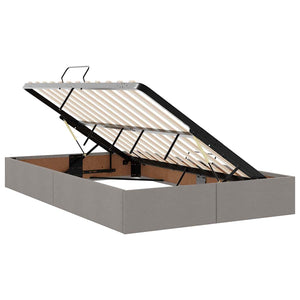 vidaXL Storage Bed with LED Taupe 120 x 190 cm Polyester