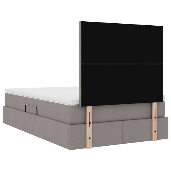 vidaXL Storage Bed with LED Taupe 120 x 190 cm Polyester