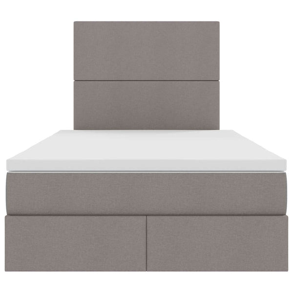 vidaXL Storage Bed with LED Taupe 120 x 190 cm Polyester