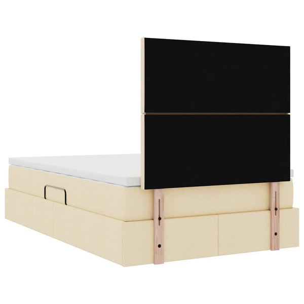 vidaXL Storage Bed with LED Cream 120 x 190 cm Polyester
