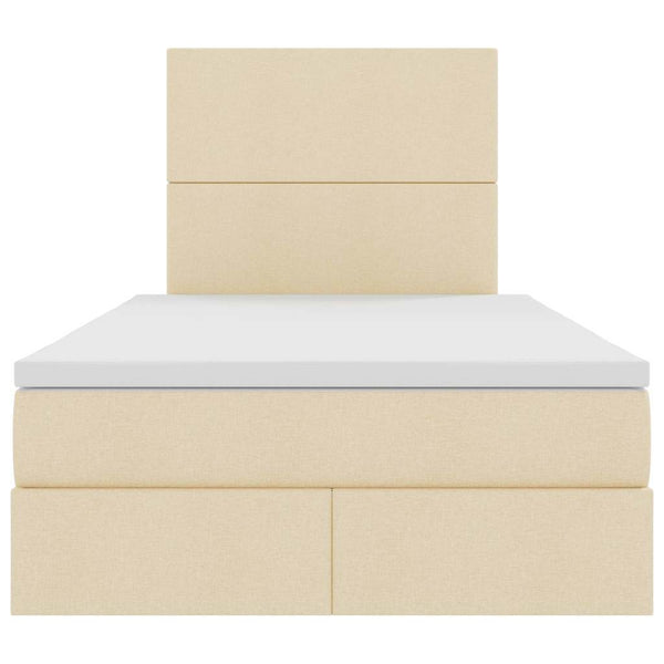 vidaXL Storage Bed with LED Cream 120 x 190 cm Polyester