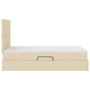 vidaXL Storage Bed with LED Cream 120 x 190 cm Polyester