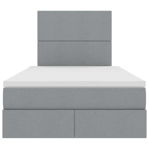vidaXL Storage Bed with LED Light Grey 120 x 200 cm Polyester