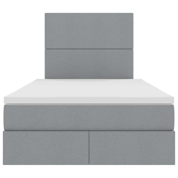 vidaXL Storage Bed with LED Light Grey 120 x 200 cm Polyester