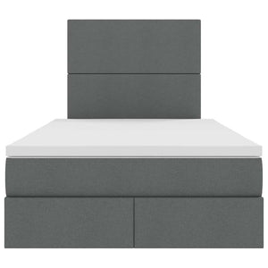 vidaXL Storage Bed with LED Light Dark Gray 120 x 200 cm Polyester